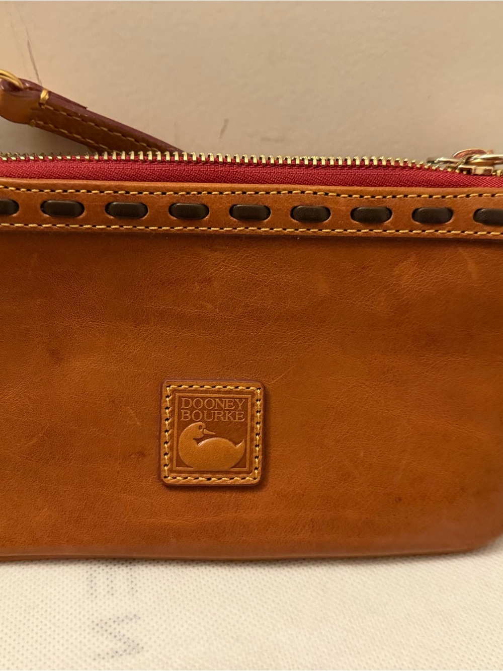Dooney & Bourke Large Slim Florentine Wristlet in Natural